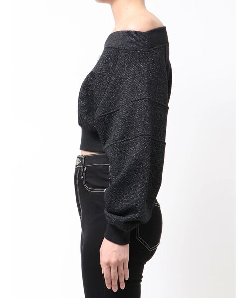 GYDA（ジェイダ）の「GG shortラメトップス（Tシャツ/カットソー・レディース・ブラック/オフホワイト・FREE）」の13枚目の写真