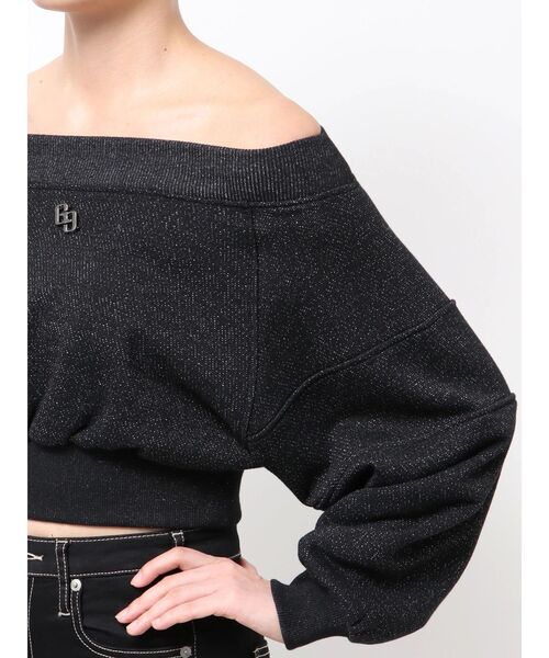 GYDA（ジェイダ）の「GG shortラメトップス（Tシャツ/カットソー・レディース・ブラック/オフホワイト・FREE）」の16枚目の写真