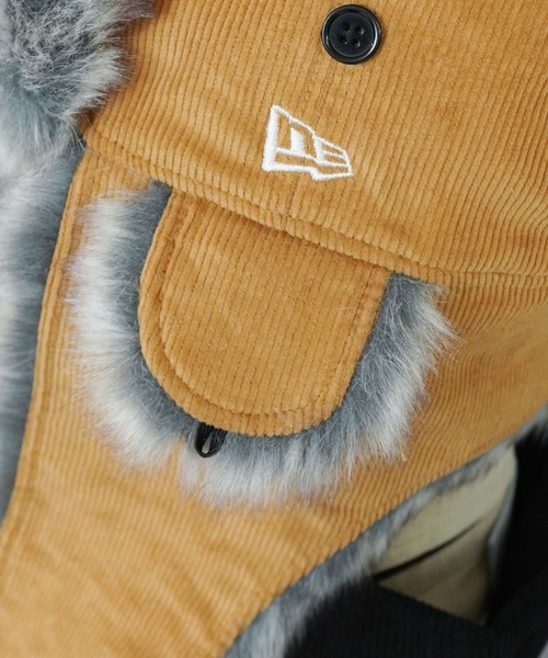 SPINNS(スピンズ)の「【NEW ERA/ニューエラ】2WAYトラッパーフライトキャップ/タウンユース/防寒×デザイン/ユニセックス(キャップ・メンズ・ブラック/ブラウン・L)」の8枚目の写真