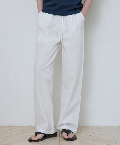 WEDNESDAYOASISFORWOMEN(ウェンズデー オアシス フォー ウーマン)の「W/リネンライクシンボルディープワンタックパンツ_IVORY(W25-PT11)(その他パンツ・レディース・アイボリー・SMALL/MEDIUM)」の2枚目の写真