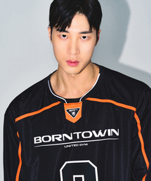 LINE TAPING RUGBY LONG SLEEVE [BLACK]