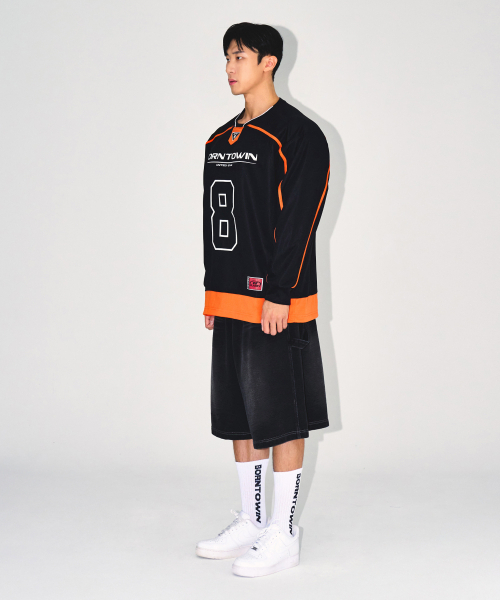 BORN TO WIN（ボーントゥウィン）の「LINE TAPING RUGBY LONG SLEEVE [BLACK]（Tシャツ/カットソー・メンズ・その他・1/2/3）」の4枚目の写真