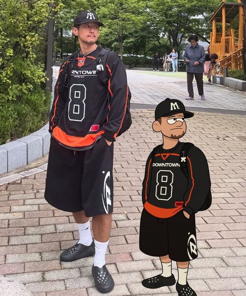 BORN TO WIN（ボーントゥウィン）の「LINE TAPING RUGBY LONG SLEEVE [BLACK]（Tシャツ/カットソー・メンズ・その他・1/2/3）」の6枚目の写真