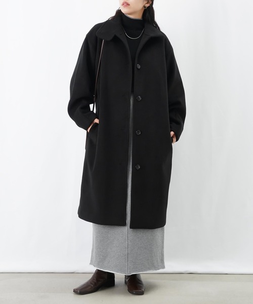 LUCA/LADY LUCK LUCA(ルカ/レディラックルカ)の「LC/LLL スタンドカラーロングコート(その他アウター・レディース・ブラック/チャコールグレー・FREE)」の2枚目の写真
