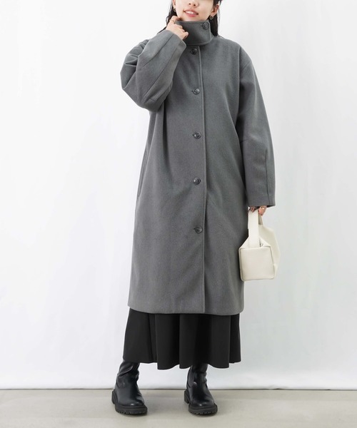LUCA/LADY LUCK LUCA(ルカ/レディラックルカ)の「LC/LLL スタンドカラーロングコート(その他アウター・レディース・ブラック/チャコールグレー・FREE)」の18枚目の写真