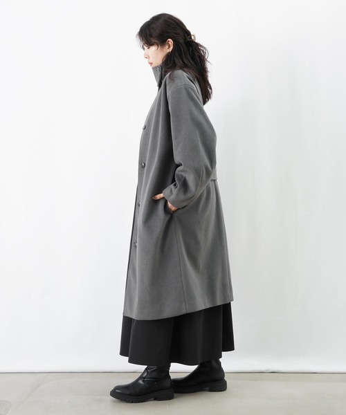 JURGEN LEHL ダークグレー 刺繍入り ロングコート 新品未使用♡ JURGEN LEHL ダークグレー 刺繍入り ロングコート 新品未使用♡ コート