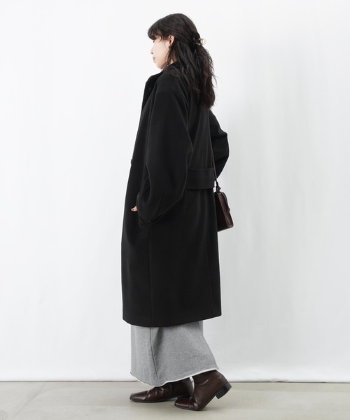 LUCA/LADY LUCK LUCA(ルカ/レディラックルカ)の「LC/LLL スタンドカラーロングコート(その他アウター・レディース・ブラック/チャコールグレー・FREE)」の4枚目の写真