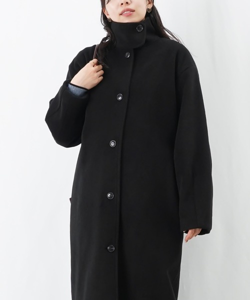 LUCA/LADY LUCK LUCA(ルカ/レディラックルカ)の「LC/LLL スタンドカラーロングコート(その他アウター・レディース・ブラック/チャコールグレー・FREE)」の8枚目の写真