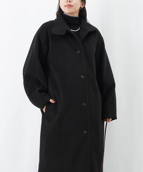 LUCA/LADY LUCK LUCA(ルカ/レディラックルカ)の「LC/LLL スタンドカラーロングコート(その他アウター・レディース・ブラック/チャコールグレー・FREE)」の5枚目の写真