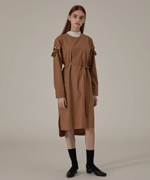 オフショルダー ベーシックワンピース - ベージュ