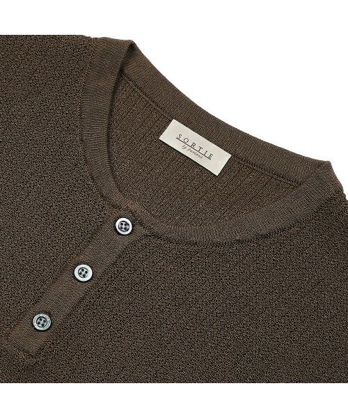 sortie(ソルティ)の「Texture Henly neck Knit (Brown)(ポロシャツ・メンズ・その他・LARGE/MEDIUM/X-LARGE)」の2枚目の写真