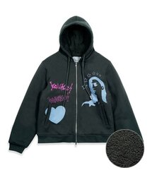 GH FLEECE HOOD ZIP-UP_BLACK