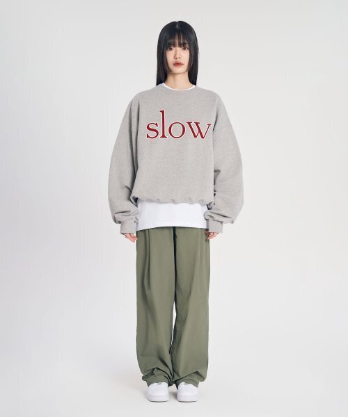 SLOW RECORD HOUSE(スローレコードハウス)の「ナイロンワンタックパンツ_カーキ(スウェットパンツ・レディース・その他・SMALL/MEDIUM/LARGE)」の6枚目の写真