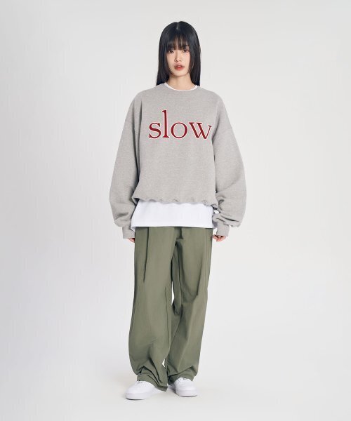 SLOW RECORD HOUSE(スローレコードハウス)の「ナイロンワンタックパンツ_カーキ(スウェットパンツ・レディース・その他・SMALL/MEDIUM/LARGE)」の8枚目の写真
