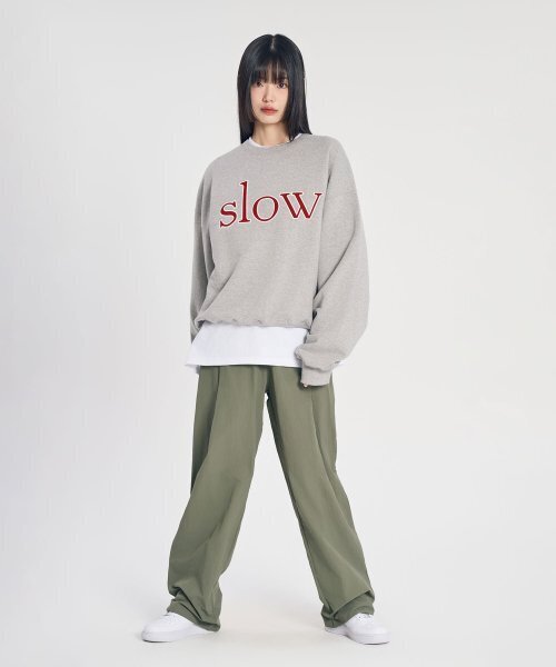 SLOW RECORD HOUSE(スローレコードハウス)の「ナイロンワンタックパンツ_カーキ(スウェットパンツ・レディース・その他・SMALL/MEDIUM/LARGE)」の9枚目の写真