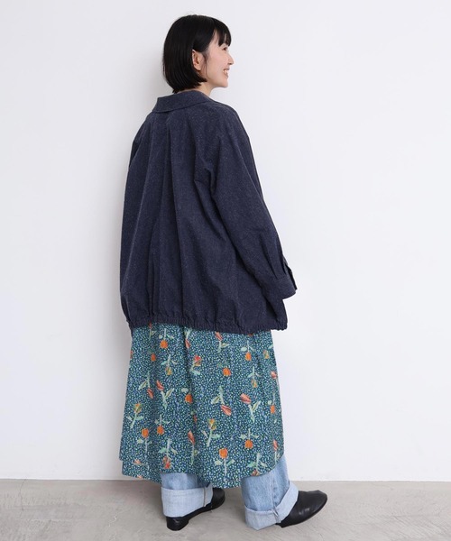 l'atelier du savon（アトリエドサボン）の「ブルゾンみたいなきもちのデニムステンコート（その他アウター・レディース・ネイビー・FREE）」の10枚目の写真