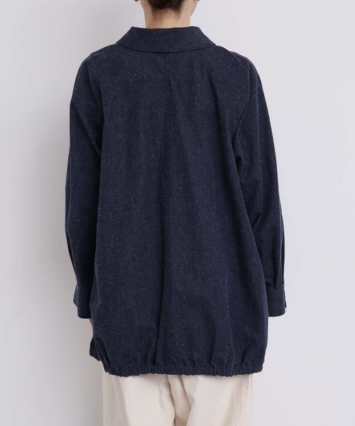 l'atelier du savon（アトリエドサボン）の「ブルゾンみたいなきもちのデニムステンコート（その他アウター・レディース・ネイビー・FREE）」の14枚目の写真