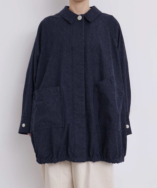 l'atelier du savon（アトリエドサボン）の「ブルゾンみたいなきもちのデニムステンコート（その他アウター・レディース・ネイビー・FREE）」の12枚目の写真