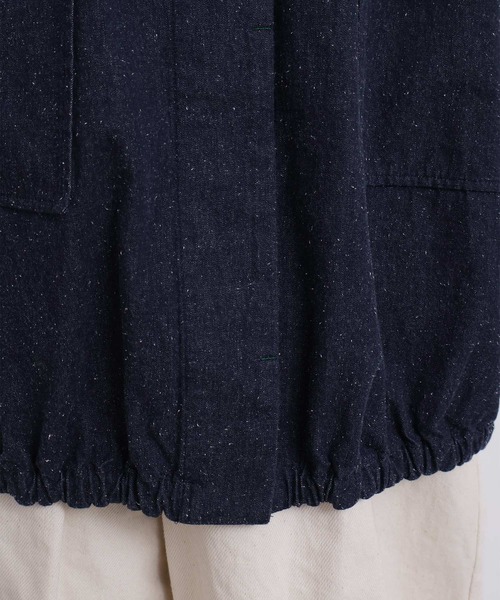 l'atelier du savon（アトリエドサボン）の「ブルゾンみたいなきもちのデニムステンコート（その他アウター・レディース・ネイビー・FREE）」の20枚目の写真