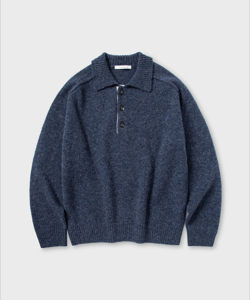 NONBLANK(ノンブランク)の「ウールカラー ニット_CAPTAIN NAVY(ニット/セーター・メンズ・その他・MEDIUM/LARGE/X-LARGE)」の1枚目の写真