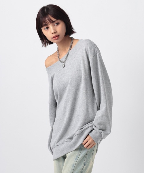 PAGEBOY(ページボーイ)の「プレートオフショルスウェット【選べる首回り・2WAY仕様】(スウェット・レディース・ブラック/グレー/ピンク/ダークブラウン・FREE)」の22枚目の写真