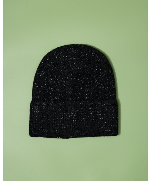 THE BAREFOOT(ベアフット)の「ラメニット帽 HA-243 QLI(ニットキャップ/ビーニー・レディース・ブラック/サックスブルー/ベージュ/ホワイト・FREE)」の3枚目の写真