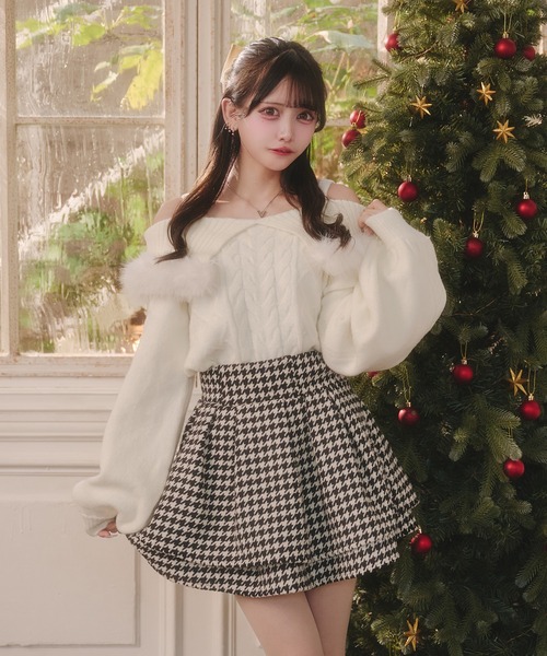 ハートケーブルオフショルニット（ニット/セーター）｜Pal elfy（パル