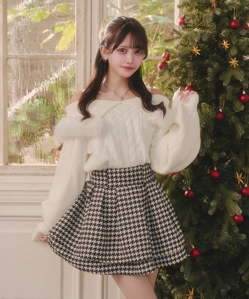 ハートケーブルオフショルニット（ニット/セーター）｜Pal elfy（パル