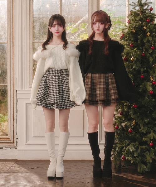 ハートケーブルオフショルニット（ニット/セーター）｜Pal elfy（パル