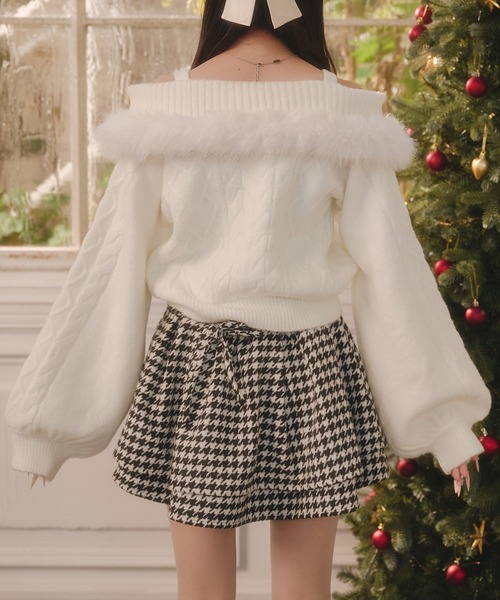 ハートケーブルオフショルニット（ニット/セーター）｜Pal elfy（パル