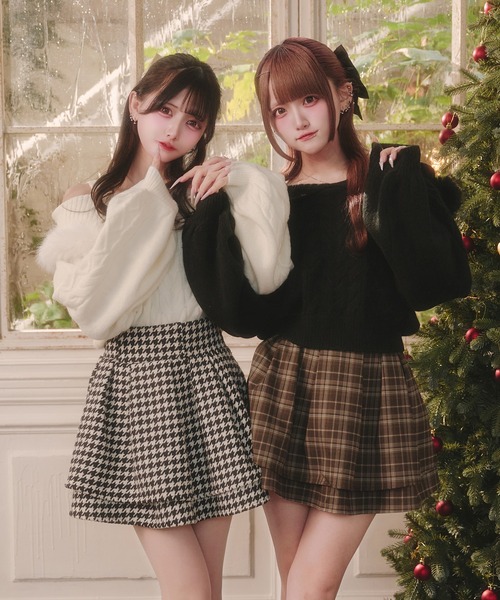 ハートケーブルオフショルニット（ニット/セーター）｜Pal elfy（パル