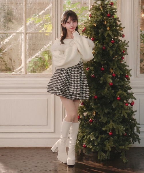 ハートケーブルオフショルニット（ニット/セーター）｜Pal elfy（パル