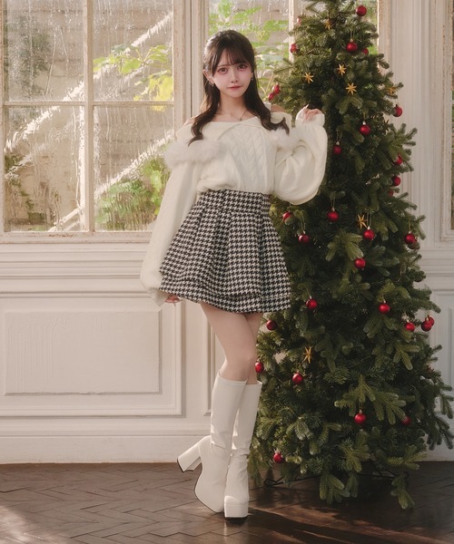 ハートケーブルオフショルニット（ニット/セーター）｜Pal elfy（パル