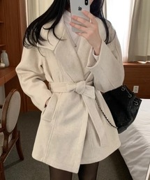 リボン付きコート
