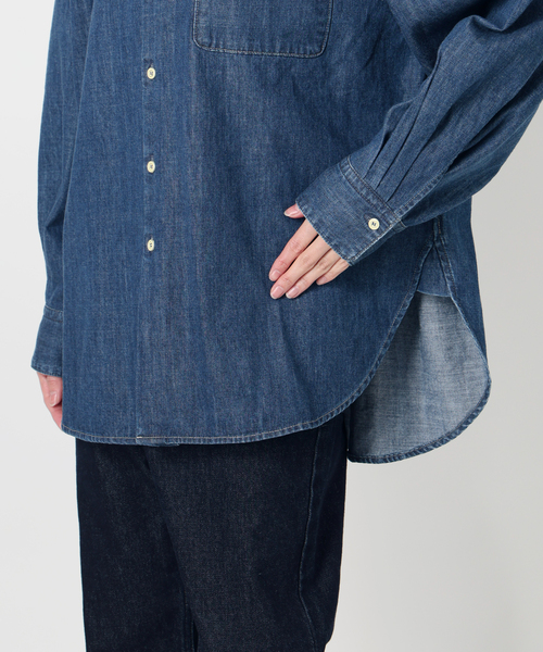 SLOBE IENA（スローブイエナ）の「LEDENIM REMAKE OVER SHIRT（シャツ/ブラウス・レディース・ホワイト/ブルー・FREE）」の8枚目の写真