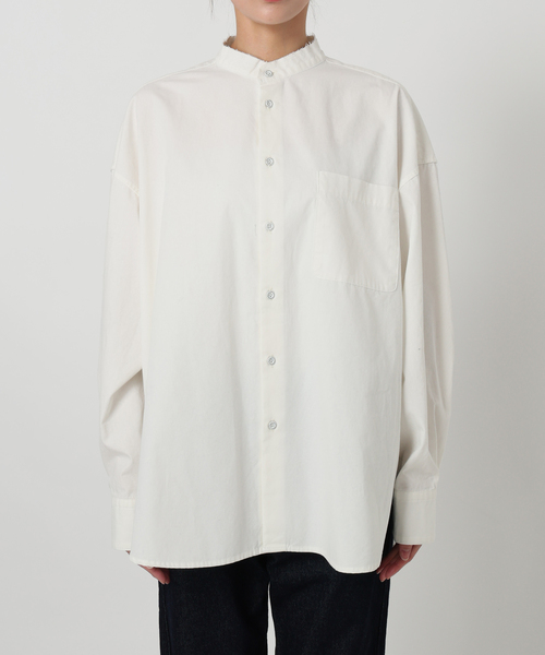 SLOBE IENA（スローブイエナ）の「LEDENIM REMAKE OVER SHIRT（シャツ/ブラウス・レディース・ホワイト/ブルー・FREE）」の4枚目の写真