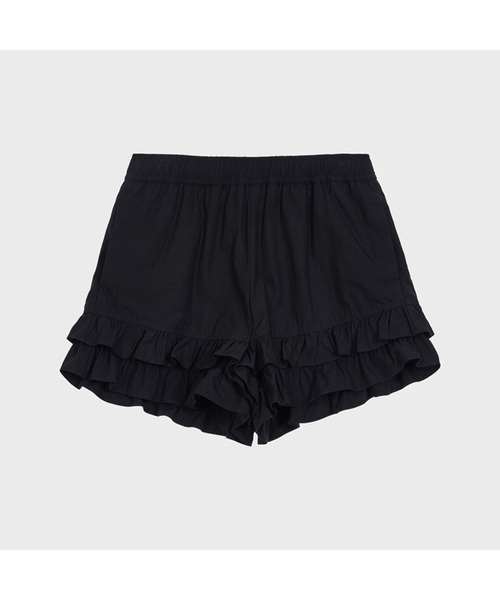 ALKI ALKA(アルキアルカ)の「Ruffle Hem Shorts (Black)(その他パンツ・レディース・ブラック・FREE)」の1枚目の写真