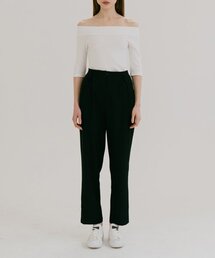 SOFT SEMI TAPERED SPAN SLACKS DARK NAVY