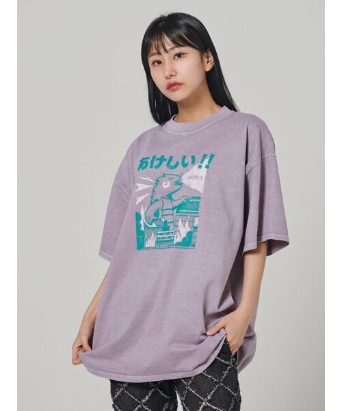 AKECII(アケシ)の「ゴジラピグメント半袖Tシャツパープル(Tシャツ/カットソー・メンズ・その他・MEDIUM/LARGE)」の5枚目の写真