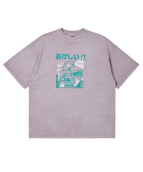 AKECII(アケシ)の「ゴジラピグメント半袖Tシャツパープル(Tシャツ/カットソー・メンズ・その他・MEDIUM/LARGE)」の6枚目の写真