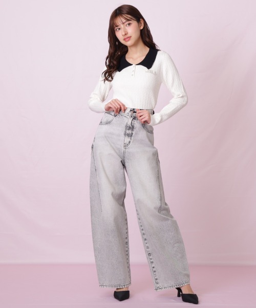 JILL by JILL STUART（ジルバイジルスチュアート）の「◇ビジューロゴケーブルニット（ニット/セーター・レディース・ブラック/ブルー/ホワイト・FREE）」の18枚目の写真