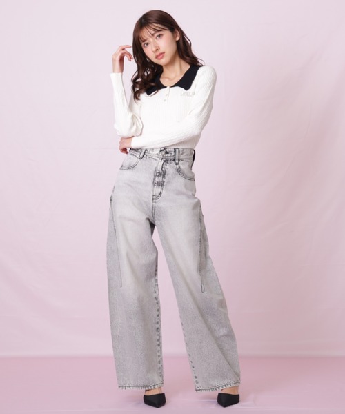 JILL by JILL STUART（ジルバイジルスチュアート）の「◇ビジューロゴケーブルニット（ニット/セーター・レディース・ブラック/ブルー/ホワイト・FREE）」の19枚目の写真
