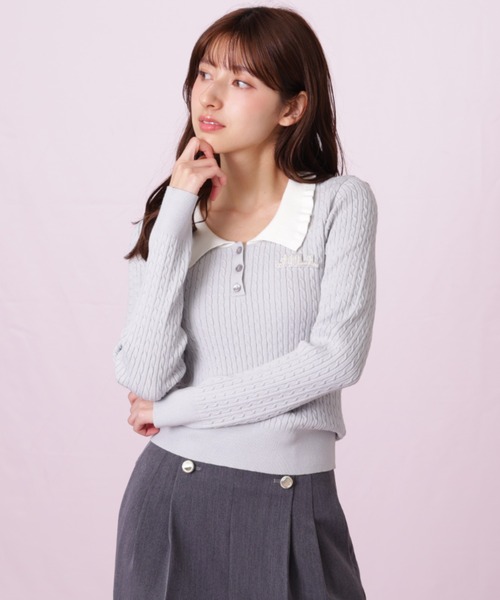 ◇ビジューロゴケーブルニット（ニット/セーター）｜JILL by JILL