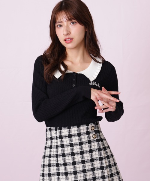 ◇ビジューロゴケーブルニット（ニット/セーター）｜JILL by JILL