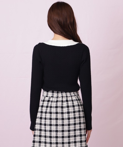 JILL by JILL STUART（ジルバイジルスチュアート）の「◇ビジューロゴケーブルニット（ニット/セーター・レディース・ブラック/ブルー/ホワイト・FREE）」の13枚目の写真