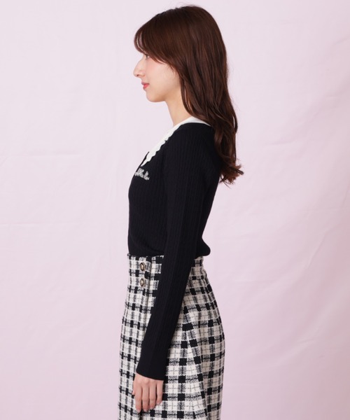 JILL by JILL STUART（ジルバイジルスチュアート）の「◇ビジューロゴケーブルニット（ニット/セーター・レディース・ブラック/ブルー/ホワイト・FREE）」の12枚目の写真