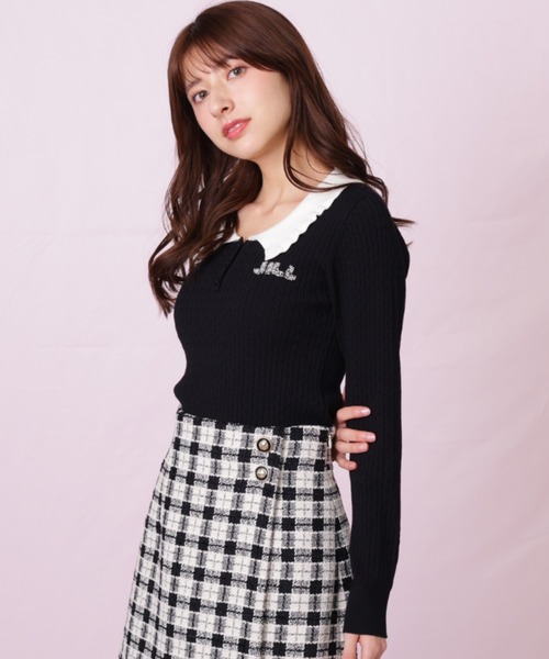 ジル バイ ジル スチュアート（JILL by JILL STUART）/ビジューロゴケーブルニット ◇ビジューロゴケーブルニット（ニット/セーター）｜JILL by JILL