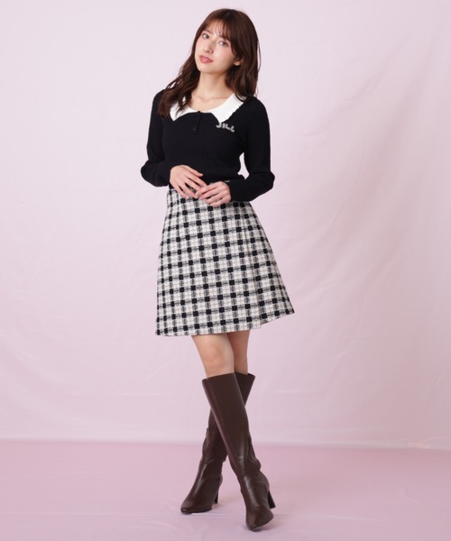 JILL by JILL STUART（ジルバイジルスチュアート）の「◇ビジューロゴケーブルニット（ニット/セーター・レディース・ブラック/ブルー/ホワイト・FREE）」の8枚目の写真