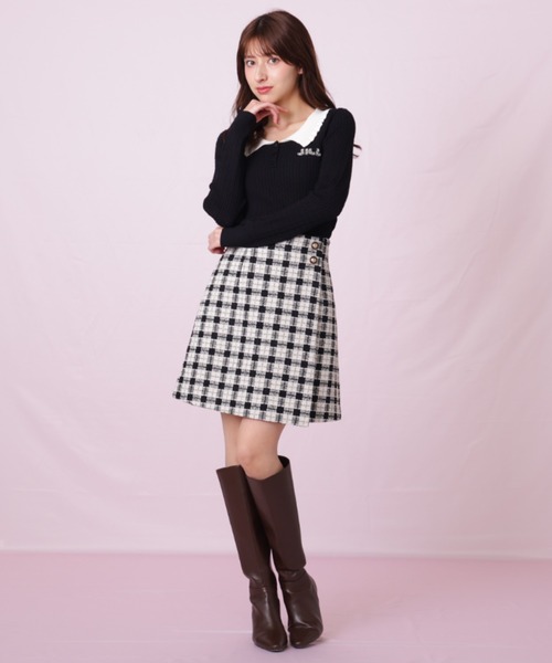JILL by JILL STUART（ジルバイジルスチュアート）の「◇ビジューロゴケーブルニット（ニット/セーター・レディース・ブラック/ブルー/ホワイト・FREE）」の9枚目の写真