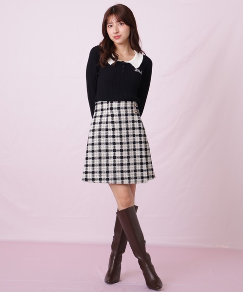 JILL by JILL STUART（ジルバイジルスチュアート）の「◇ビジューロゴケーブルニット（ニット/セーター・レディース・ブラック/ブルー/ホワイト・FREE）」の10枚目の写真